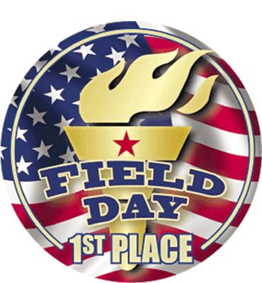 2" Field Day 1st Place Sticker