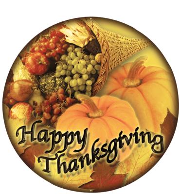 2" Happy Thanksgiving Sticker