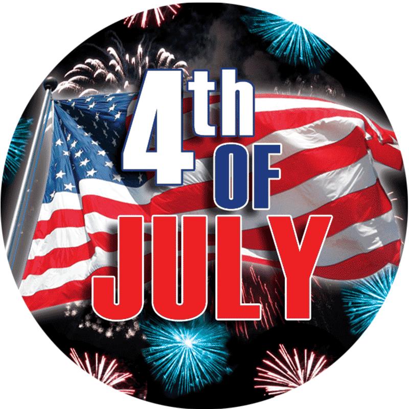 2" 4TH OF JULY STICKER