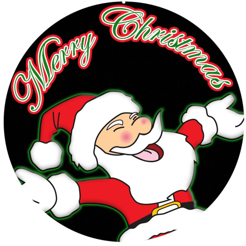 2" MERRY CHRISTMAS SANTA STKR