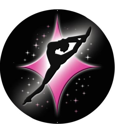 2" Modern Dance Black/Pink Stickers