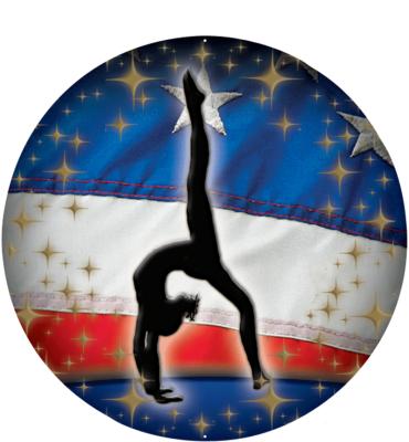 2" Gymnastics Female Flag Sticker