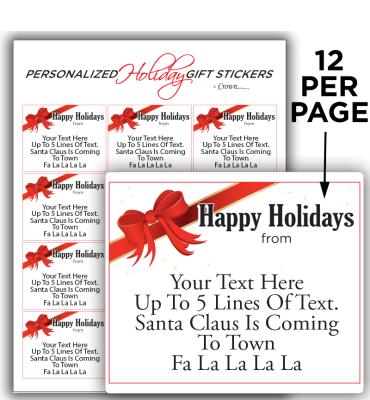 Happy Holidays Large Bow Gift Stickers