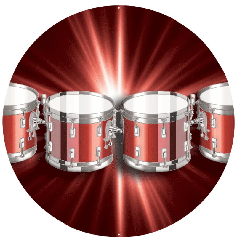 2" DRUM CORP RED BURST STICKER