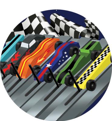 2" Pinewood Derby Track Sticker
