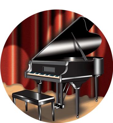 2" Piano On Stage Sticker