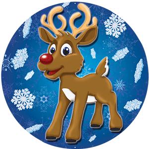 REINDEER W SNOWFLAKES STICKER