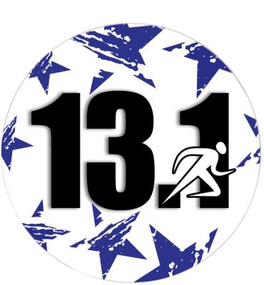 2" 13.1 Miles Blue Stars Sticker