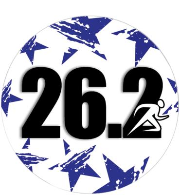 2" 26.2 Miles Blue Stars Sticker