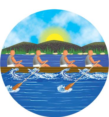 2" Rowing Sticker