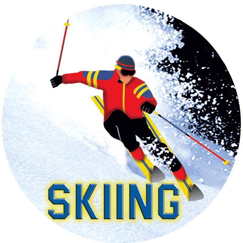 2" SKIING STICKER