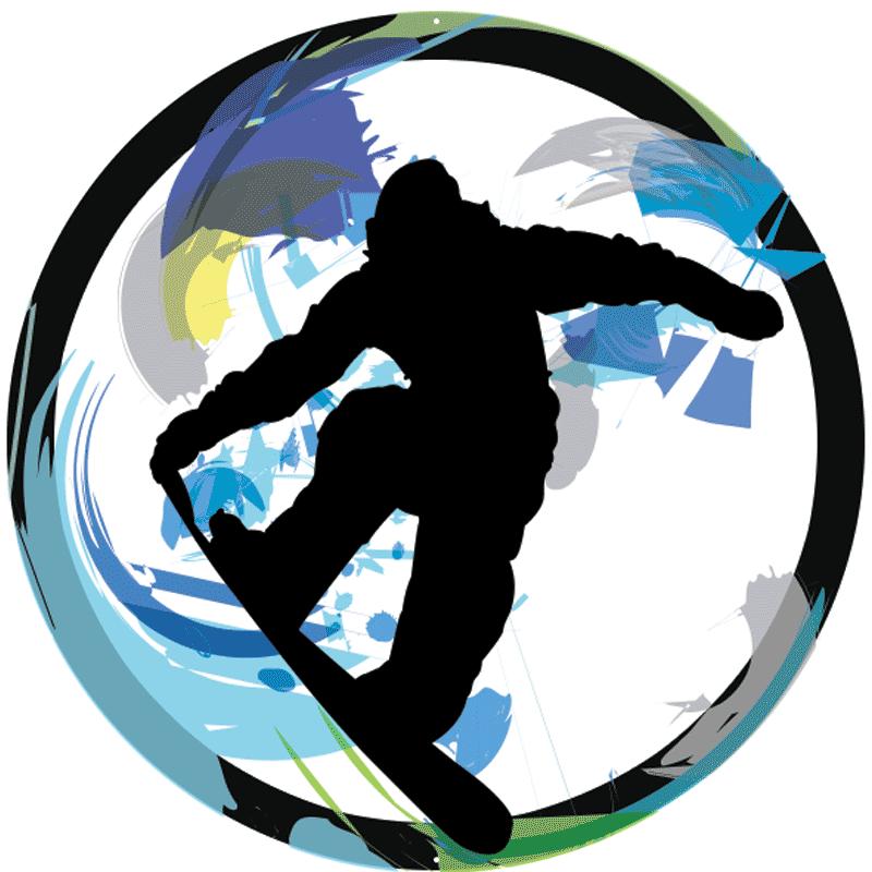 2" SNOWBOARDING STICKER