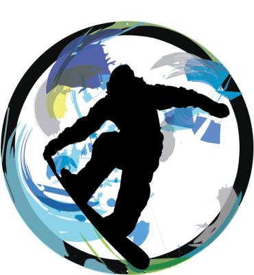 2" Snowboarding Sticker