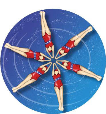 2" Sychronized Swim Sticker