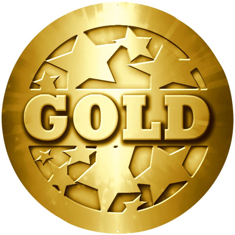 2" GOLD STARS STICKER