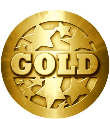 2" Gold Stars Sticker