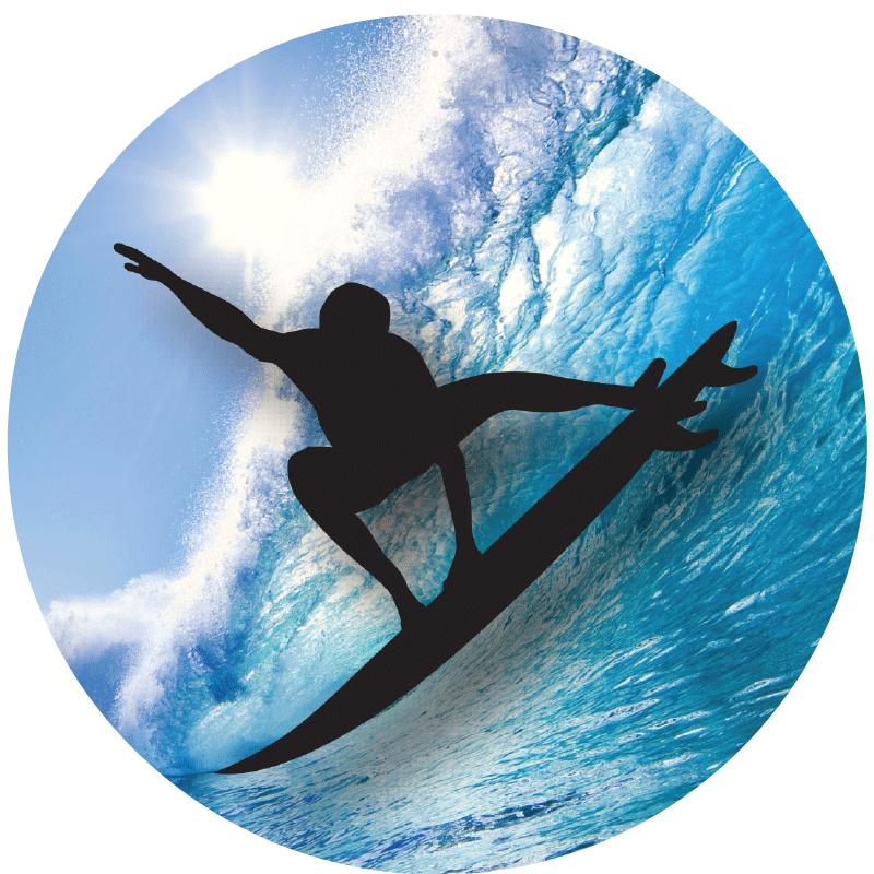 2" SURFING SILHOUETTE STKR
