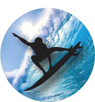 2" Surfing Silhouette Sticker