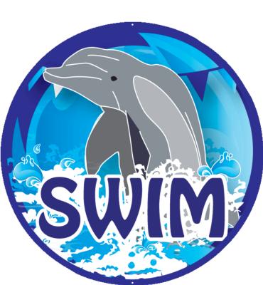 2" Swim Dolphin Sticker