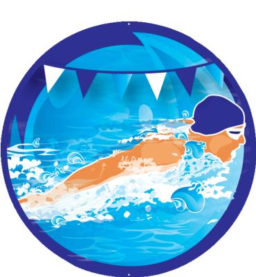 2" Swim Butterfly Sticker