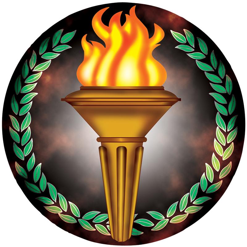 2" TORCH W/VICTORY WREATH STKR