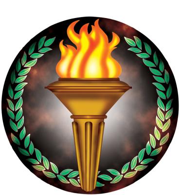 2" Torch With Victory Wreath Sticker