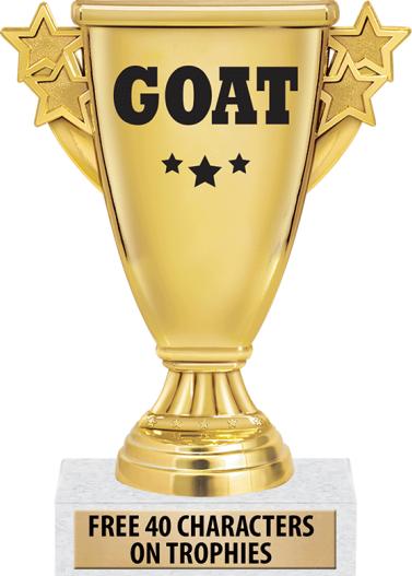 Fantasy Football Trophy Funny GOAT Greatest of All Time Award 