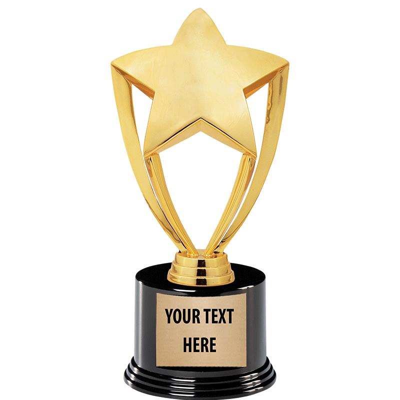 Star & Achievement Great Job! Trophies | 8" Gold, Silver & Black Star  Deluxe Great Job! Trophy