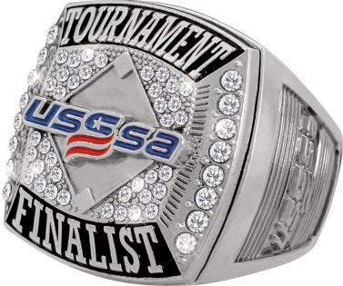 Gen5 Black Baseball Tournament Finalists Ring (Black/Silver/Red) Size 11