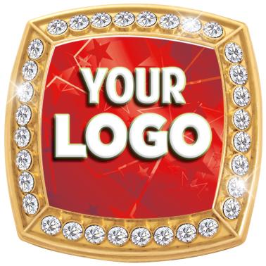 Custom Printed Inlay Ring | Custom Custom Deluxe Insert Gold Football Ring