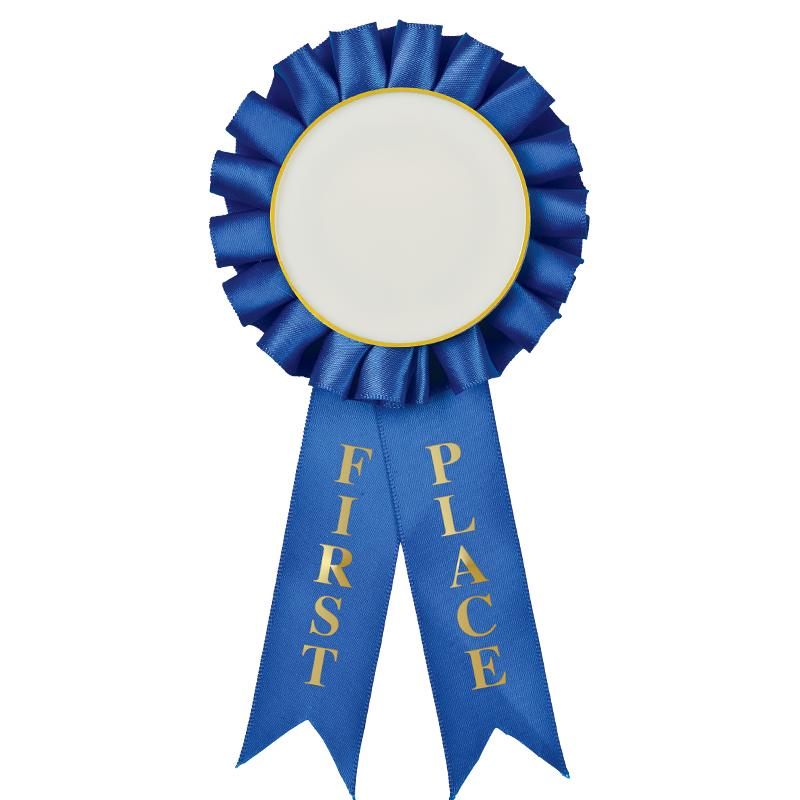 FREE POSTAGE choose your colour A set of 10 WINNER rosettes 