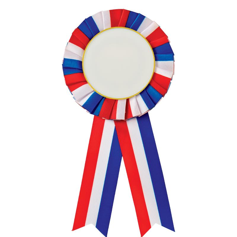 1st Place Rosette 4 Tier Red/White/Blue/White *Free Postage* 