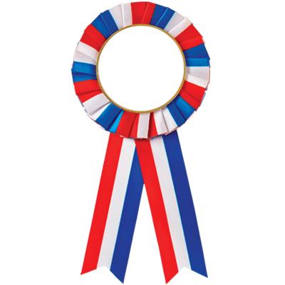 TROPHY CUP PRESENTATION RIBBONS FOR HANDLES RED WHITE BLUE PACK OF TWO 22 INCHES 