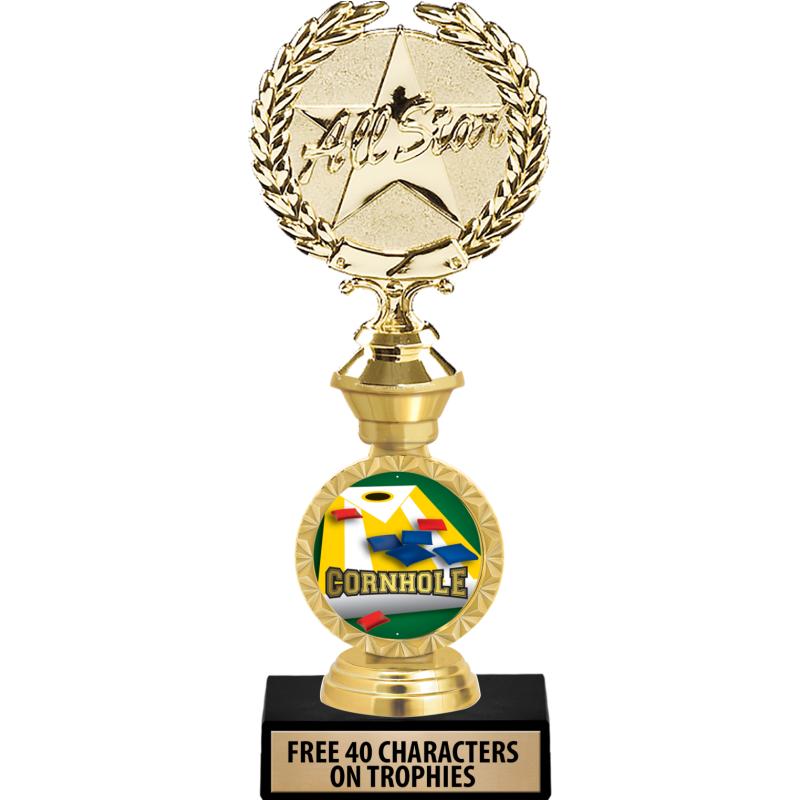 Crown Awards 6-Inch Cornhole Tournament Trophies - Set Of 6 With Free Custom Engraving