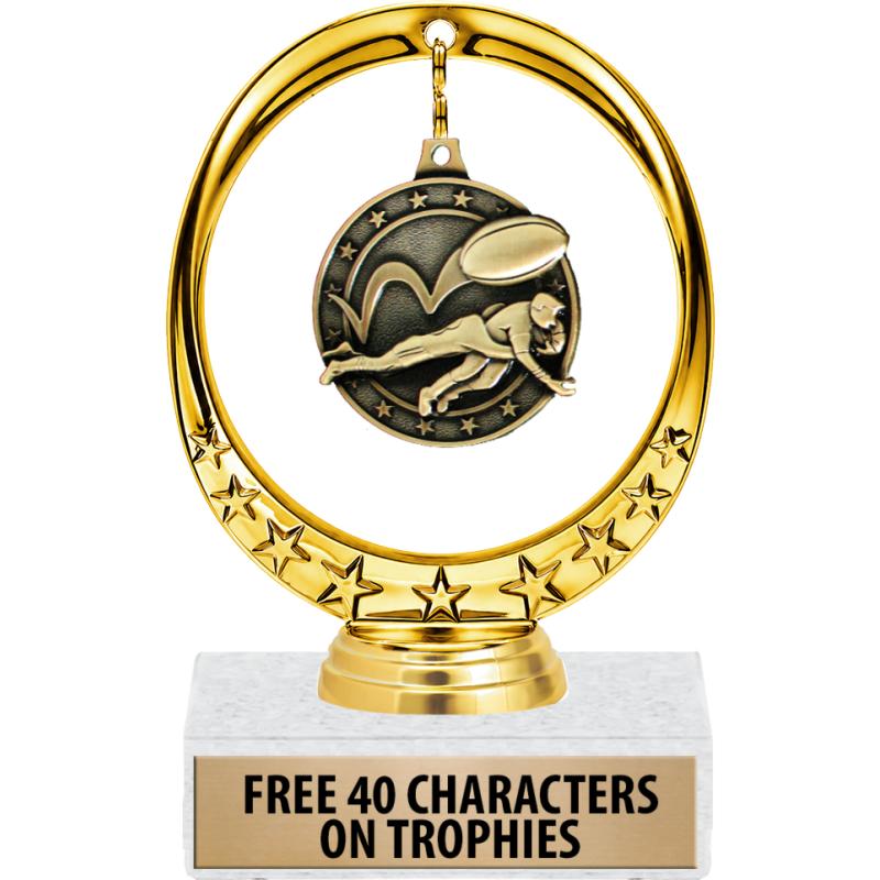 Floating Tropthy Gold Trophies - Crown Awards