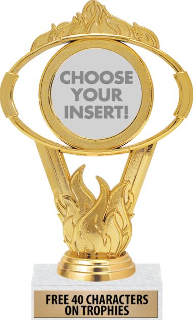 Insert Safe Driver Trophies | Oval Flame Insert Safe Driver Trophy