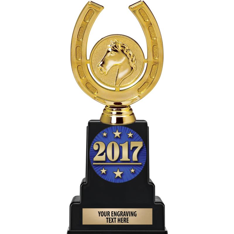 Crown Awards 6x6 Horseshoes Male Plaque Trophy - Custom Engraved Award For Tournaments & Recognition