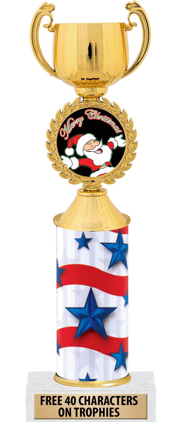 Christmas Santa Mini Star Antique Gold Resin Trophy Award 90mm Free Engraving-2