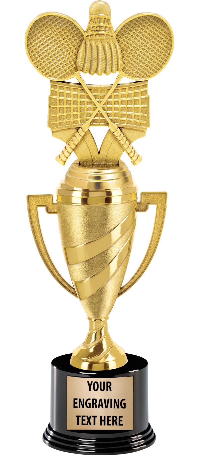 Trofeo Dore - Giocatore di badminton con incisione personalizzata Trofeo Dore - Giocatore di badminton con incisione personalizzata