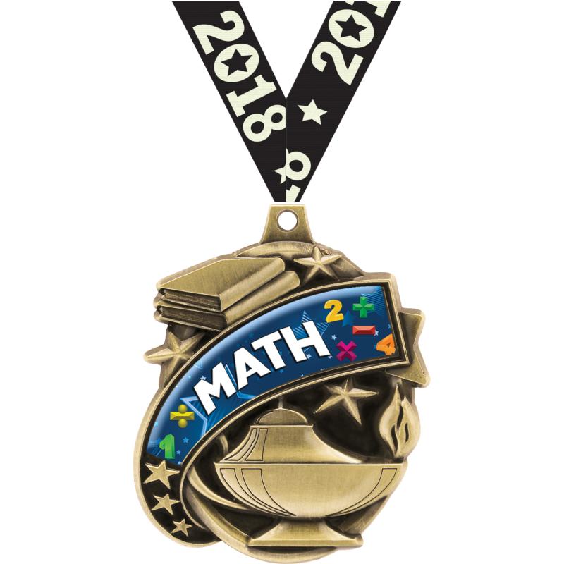 Arithmetic Ribbons Math Trophies - Math Medals - Math Plaques and Awards