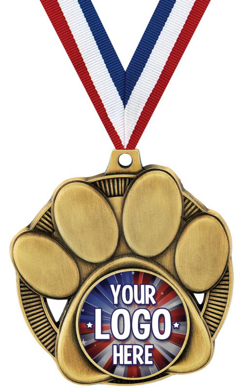 Custom Insert Medals Custom Custom Insert Paw Print Medal