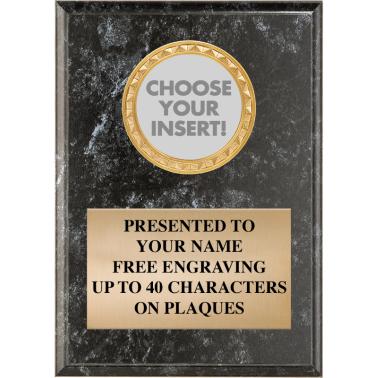 Insert Plaques | Black Marbleized Vertical Insert Plaques
