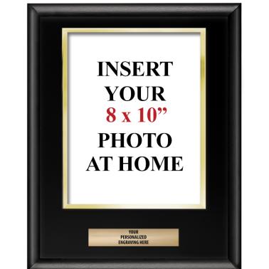 Slide In Frame Team Photo Plaques | Shiny Black Vertical Slide-In Photo Frame Plaque