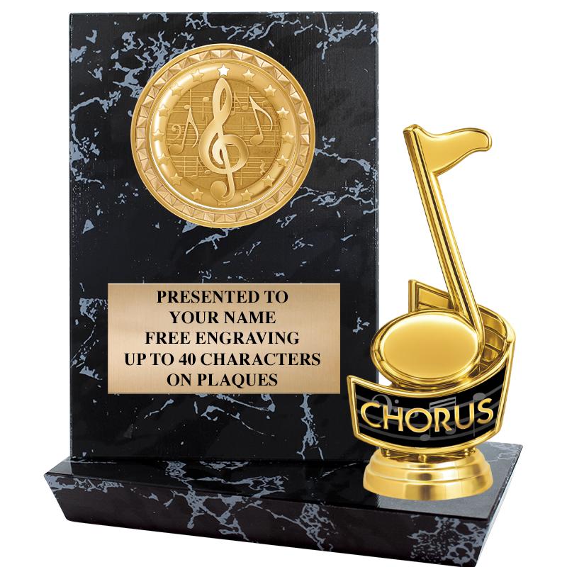 Engraved Music Trophy Gold Music Note Award Plaque - 6x8 Black Engraved Music Trophy Gold Music Note Award Plaque - 6x8 Black