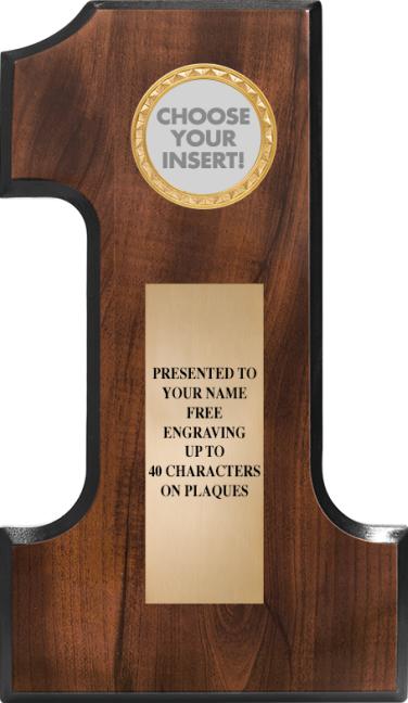 Sports Plaques  Number One Wood Plaque With Insert