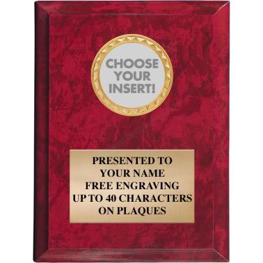 Red Inserts Graphics Insert Plaques | Red Marbleized Vertical Insert Plaques