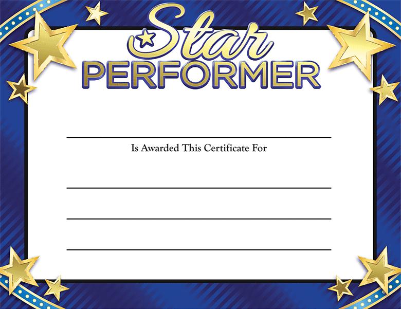 Gold Foil Certificates | Star Performer Certificate Gold Foil Certificates | Star Performer Certificate