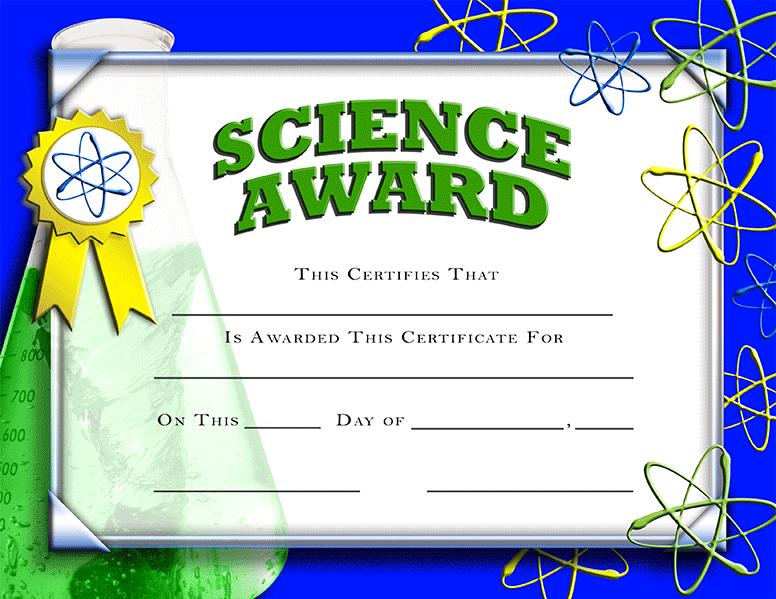 Crown Certificates Science Award Certificate