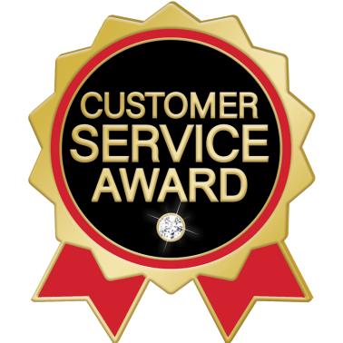Excellent Customer Service Gold Ribbon Recognition Pins | Customer Service Award Pin