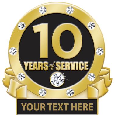 Ten Year Pin Years Of Service Engravable Pins | 10 Year Engravable Pin